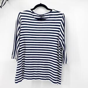 J.Jill wearever collection blue white longline nautical summer coastal size LP